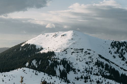 Scenic View of a Snow-Covered Mountain