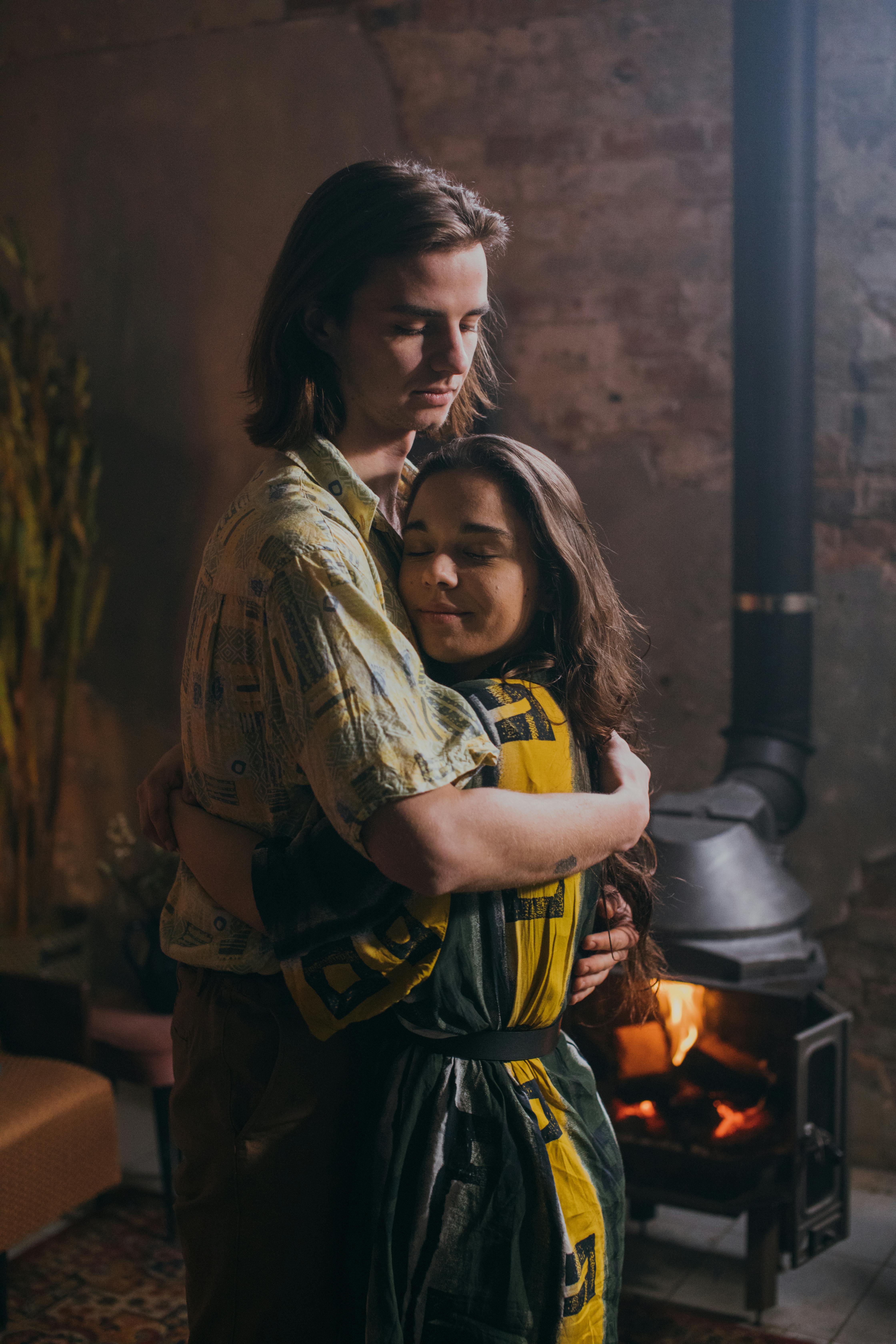 Free A Romantic Couple Hugging Stock Photo