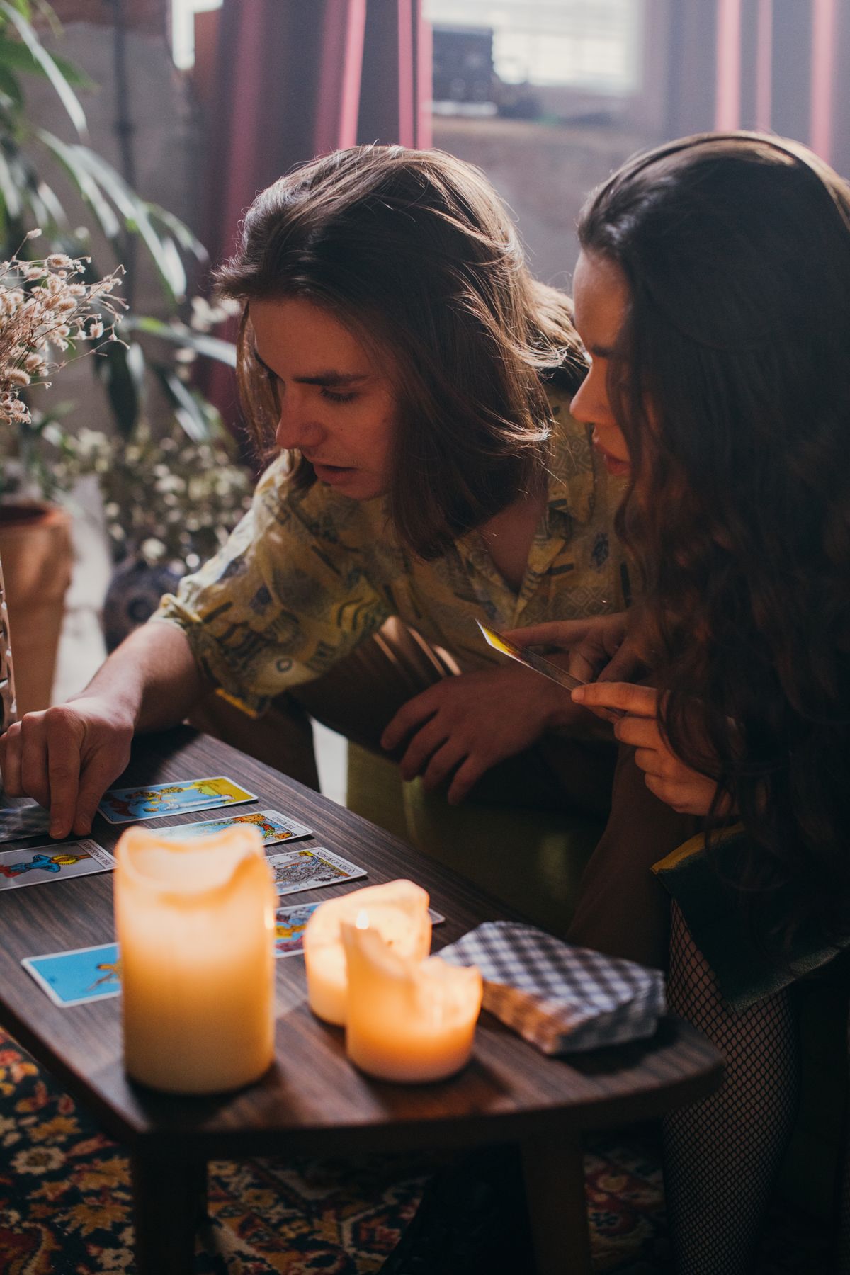 A woman creating a mindful reset ritual at home