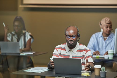 People Working with Headsets