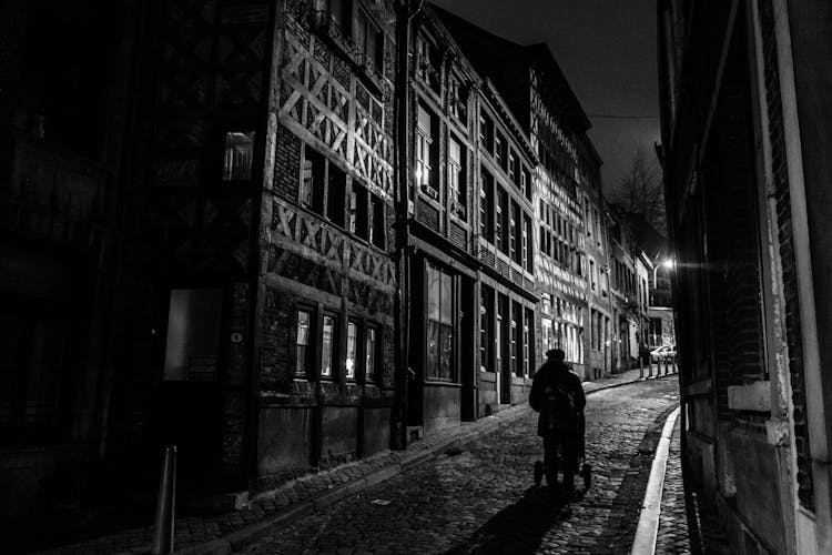 Person On Street At Night