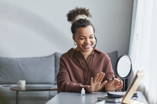 A Woman Doing Nail Polish