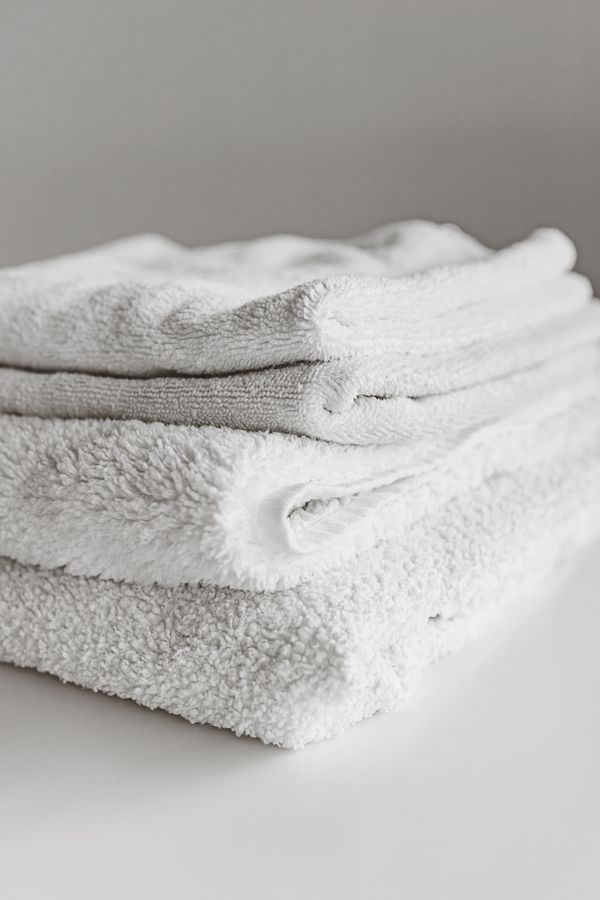 Neatly folded hand towels