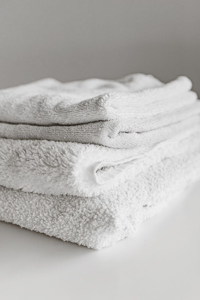 Stack of soft folded white towels