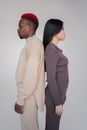 Stylish black man and Asian woman