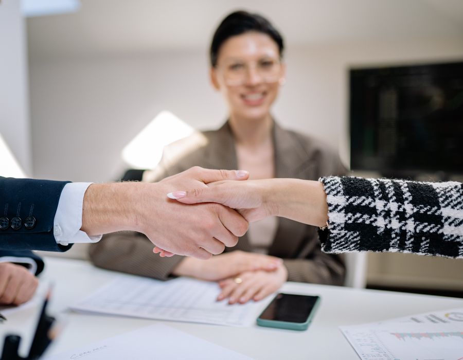 Business handshake sealing a deal