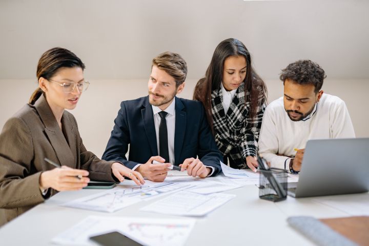 Diverse business team consultation