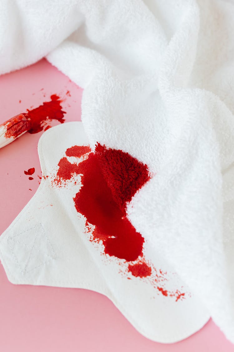 A Blood On A Sanitary Napkin