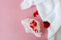 White Tissue Paper With Red Stain