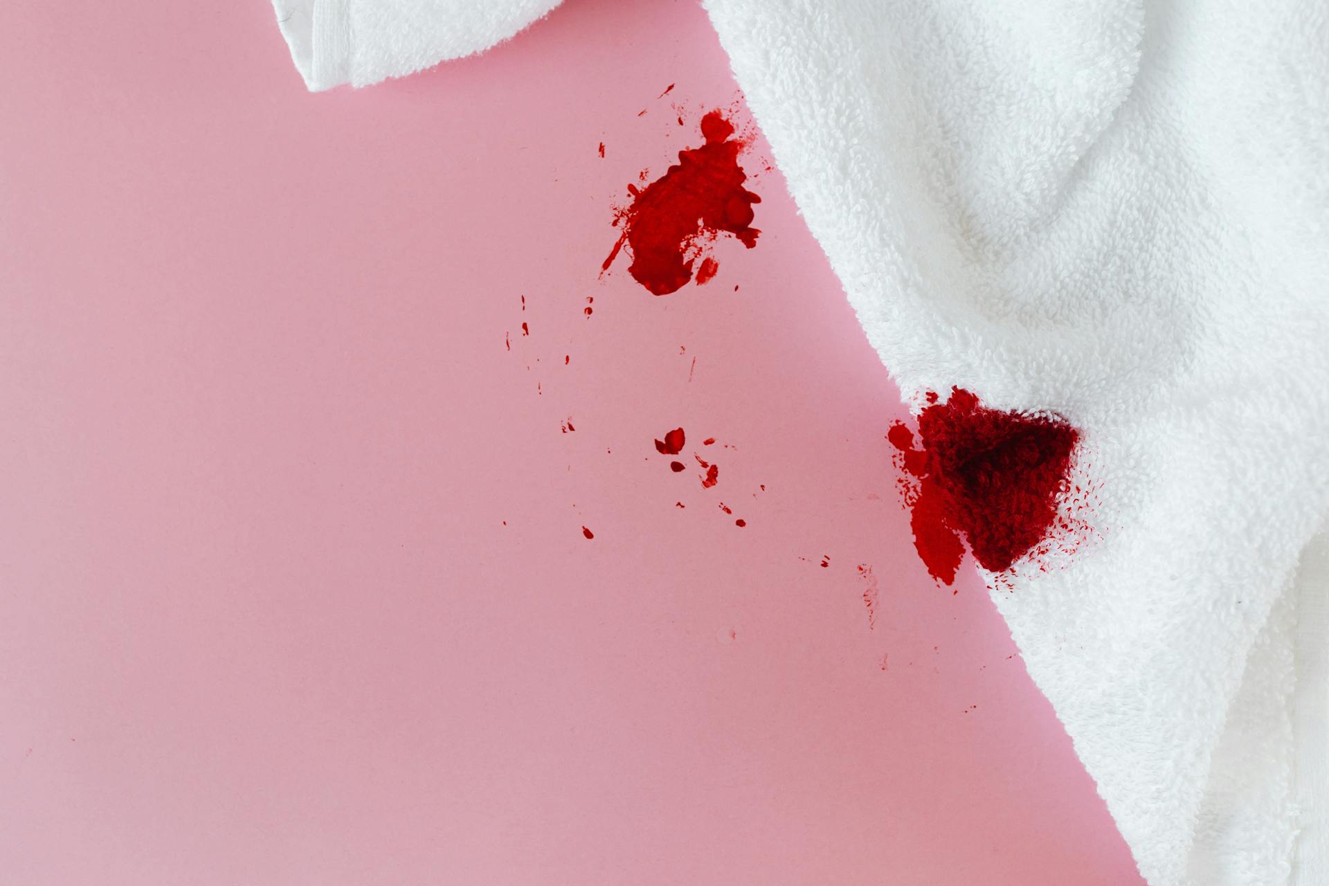 Blood Stain on White Towel