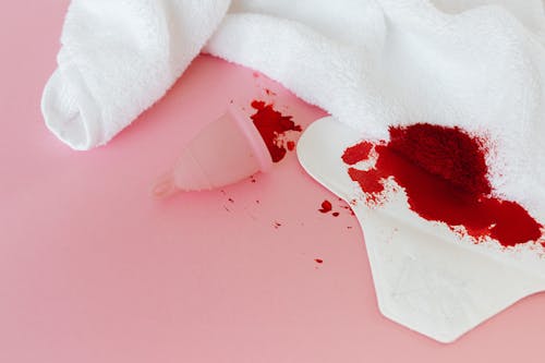 Free Blood on a Sanitary Napkin Stock Photo