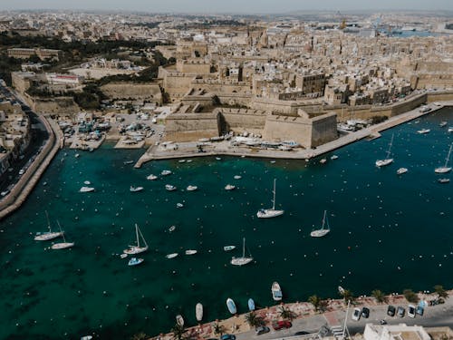 Základová fotografie zdarma na téma čluny, letecká fotografie, Malta