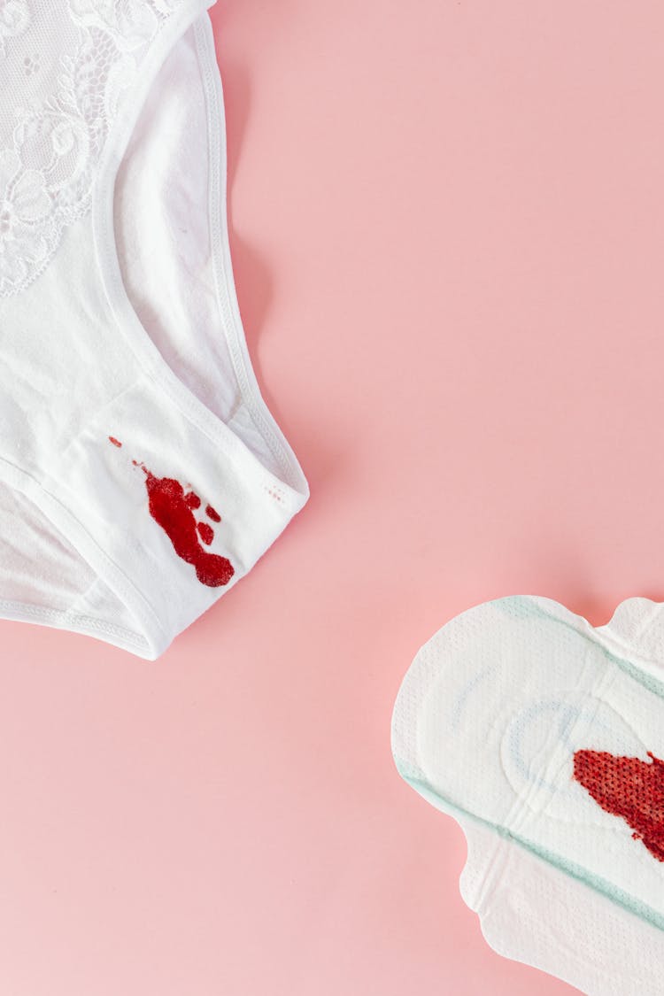 A Panty And Pad With Blood