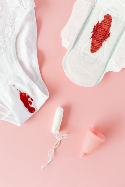 A Panty and Pad with Blood