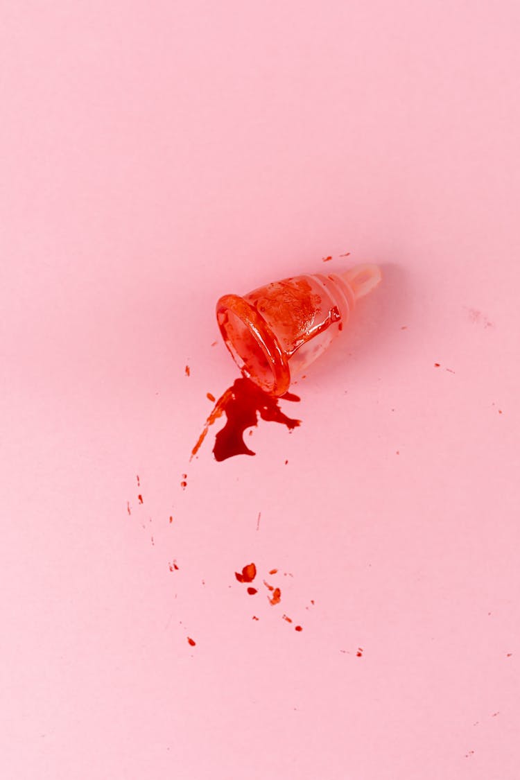 A Menstrual Cup With Blood