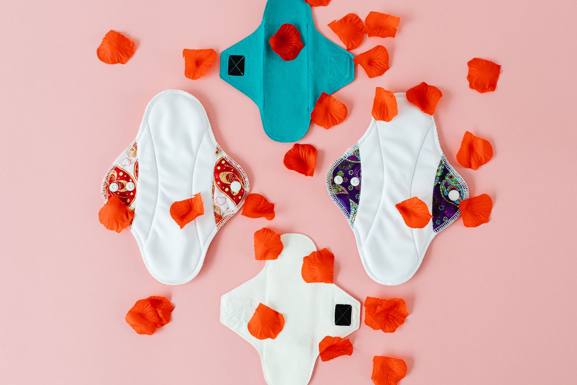 Bamboo and organic cotton reusable nursing pads folded neatly
