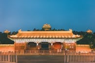 Ornamented Building in China at Night