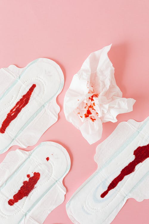 sanitary pads with blood