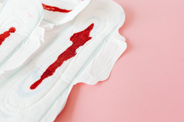 Menstrual Pads With Blood 