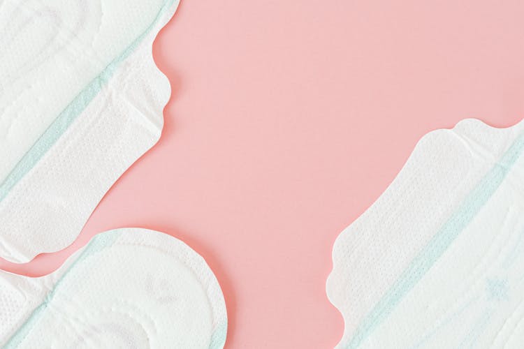 Sanitary Pads On Pink Surface