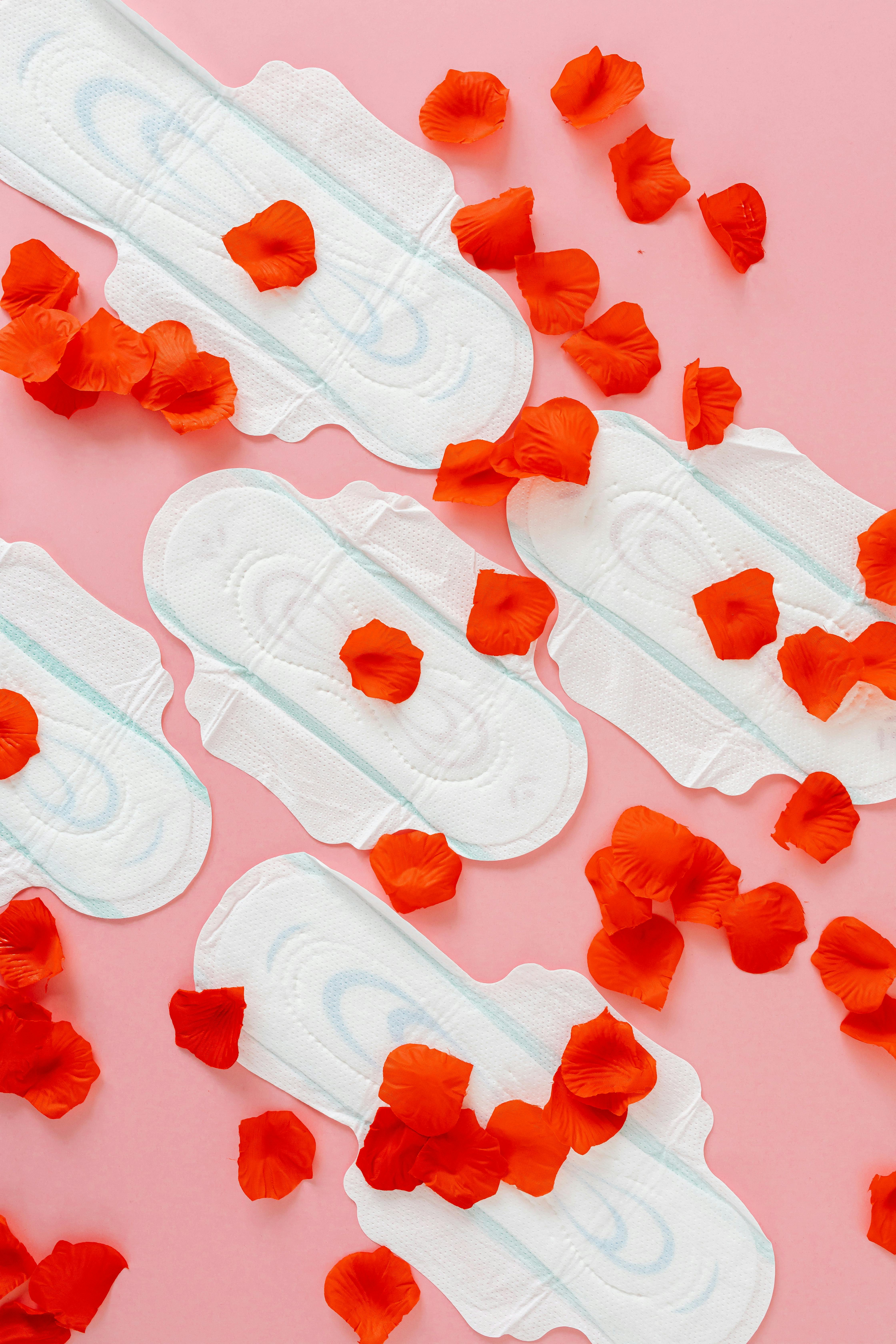Close-up Shot of a Menstrual Pad with Blood · Free Stock Photo