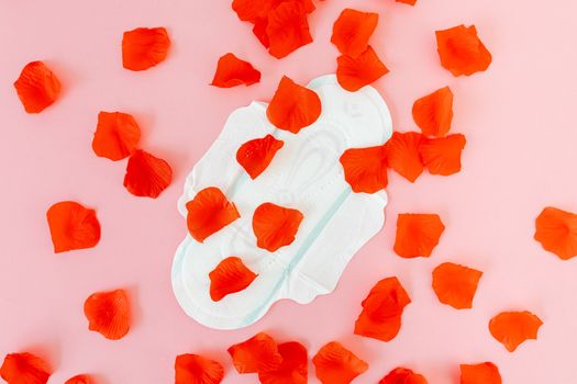 Sanitary Napkin on Pink Background