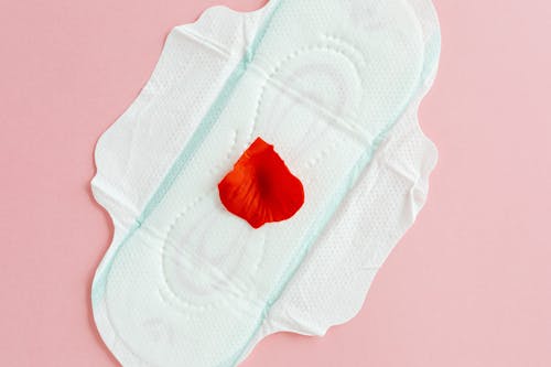 Sanitary Napkin on Pink Background