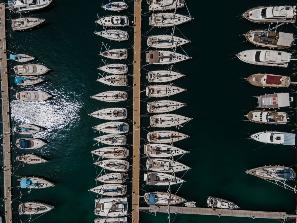 Aerial View of Boats on Dock · Free Stock Photo