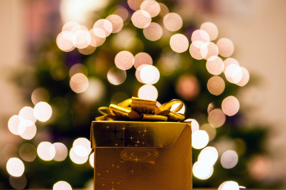 bokeh, christmas, gift