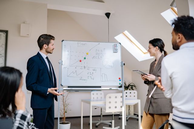 Colleagues reviewing performance charts at a planning meeting — Yan Krukau on Pexels