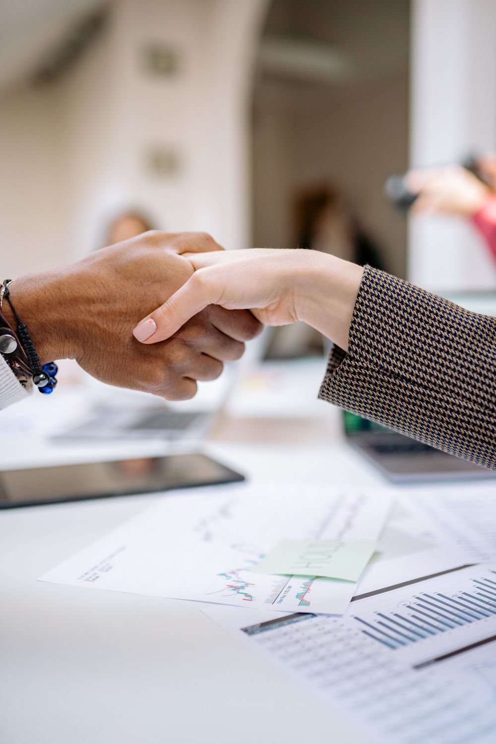 Business loan agreement handshake