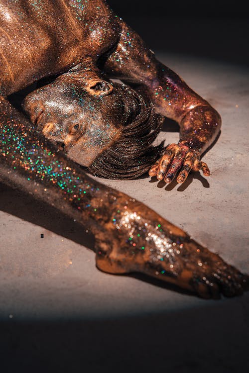 Man in Glittery Body Art 