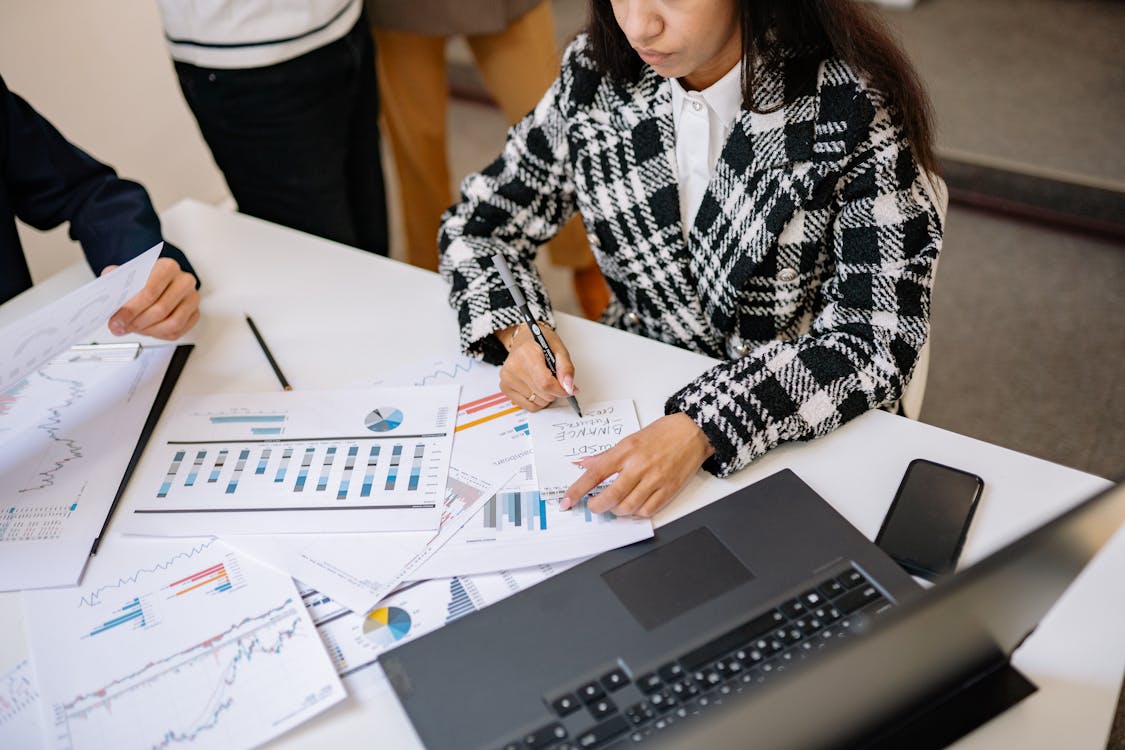  A small business reviewing paperwork  