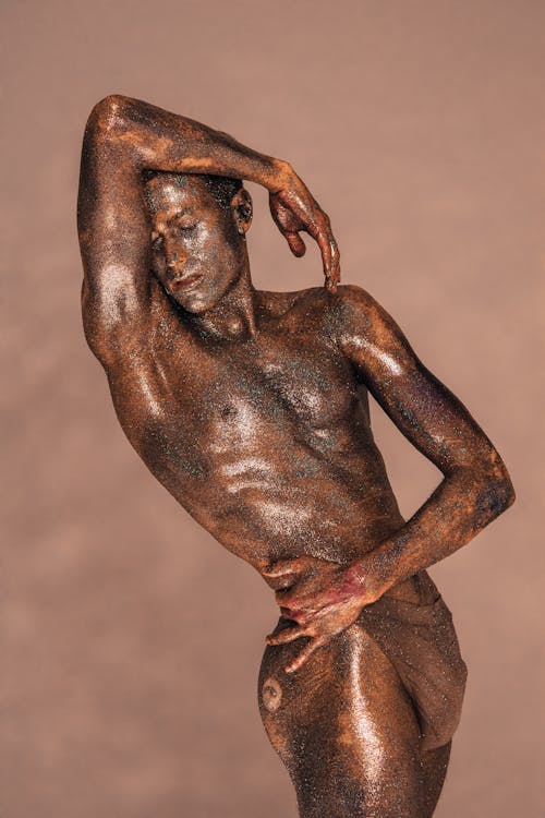 A Bronze Man Posing