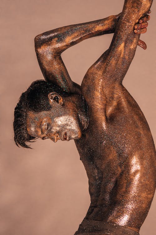A Bronze Man Posing