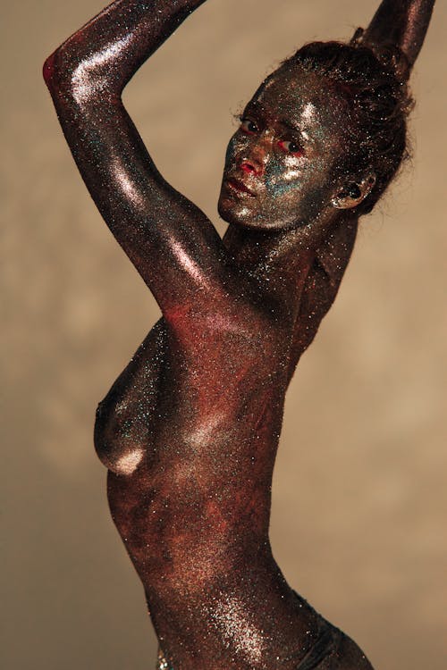A Woman with Shimmering Body Paint
