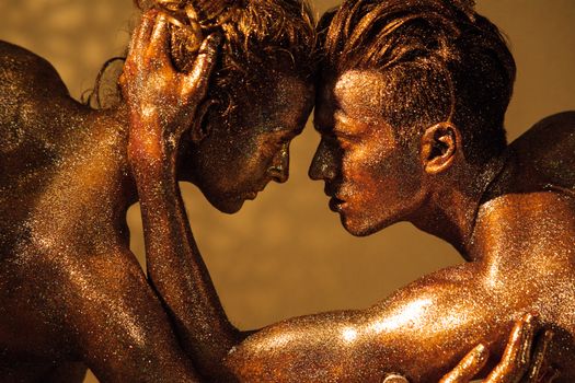 Model Covered in Glitters