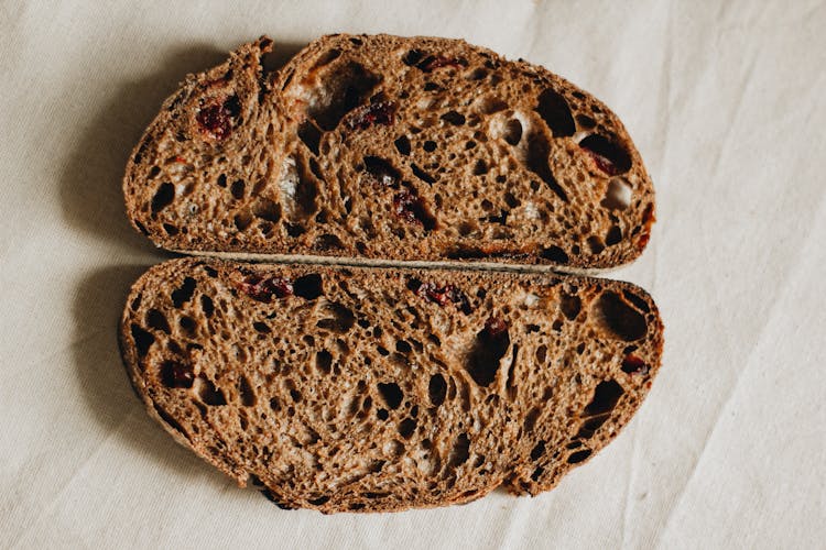 Slices Of Cranberry Whole Wheat Bread