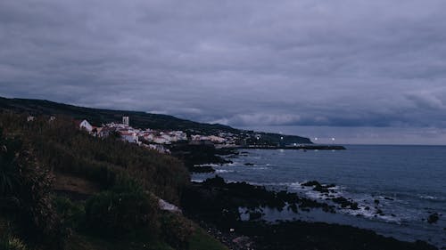 

A Coastal Town during a Cloudy Day