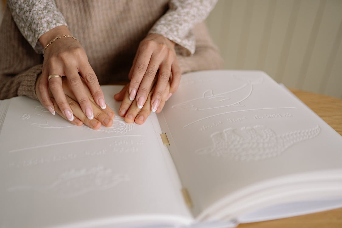 Free Close-up Photo of an Opened Braille Book  Stock Photo
