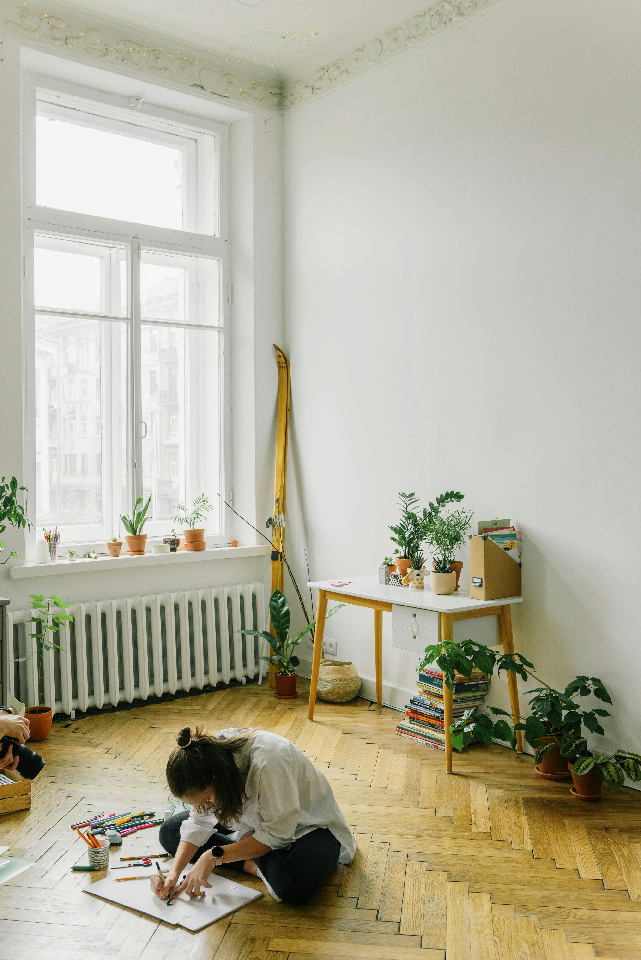 A Person Working Remotely From A Cozy Home Office