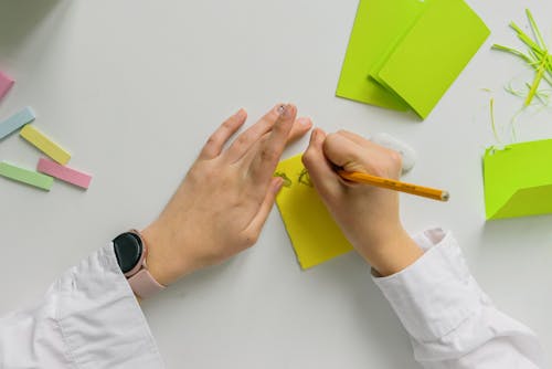 Overhead Shot of a Person Drawing