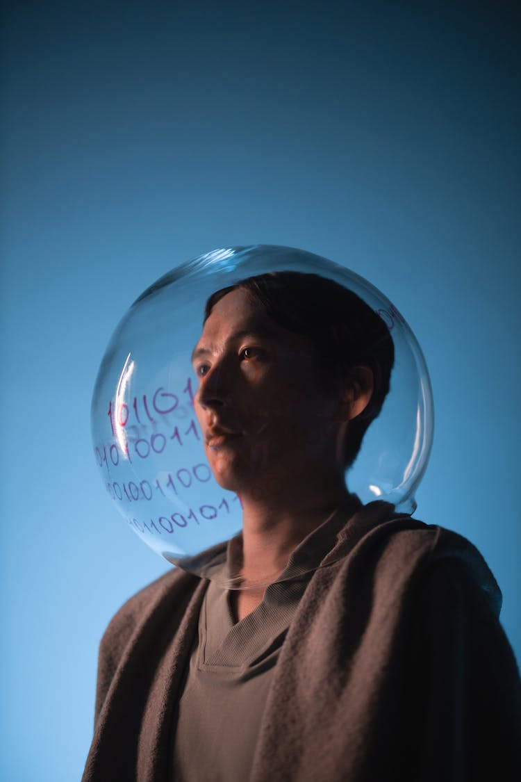 Model With Transparent Ball On Head