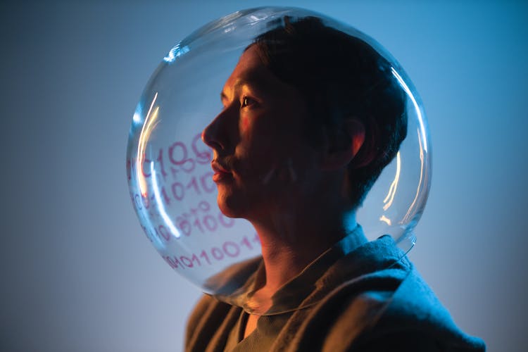 Woman Head In Transparent Ball