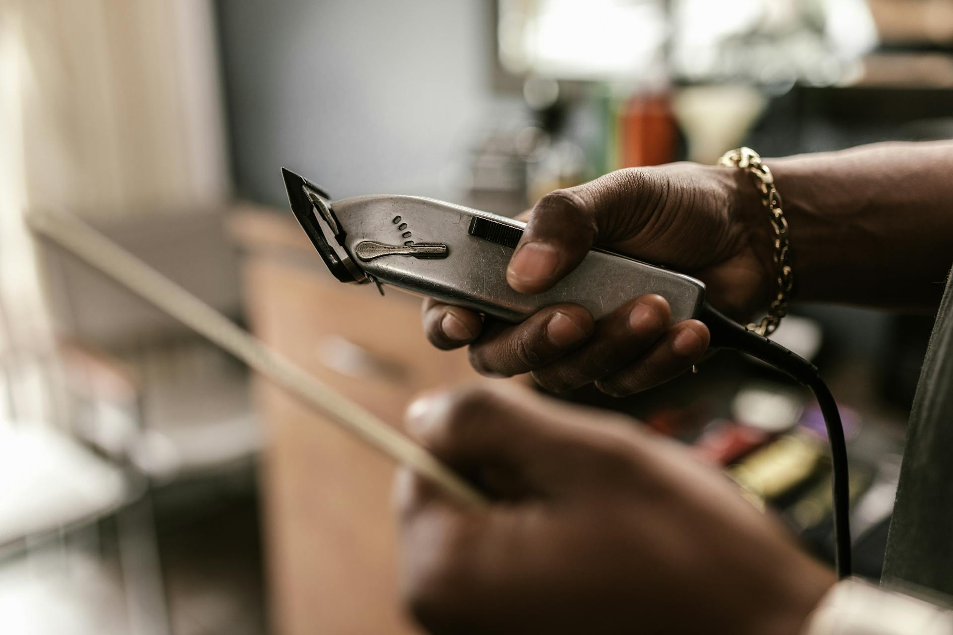 A Person Holding Clippers