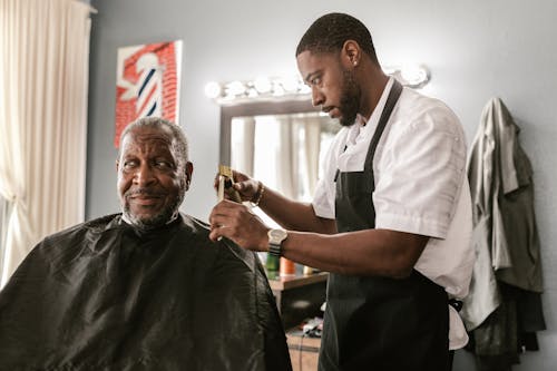A Man at a Barber