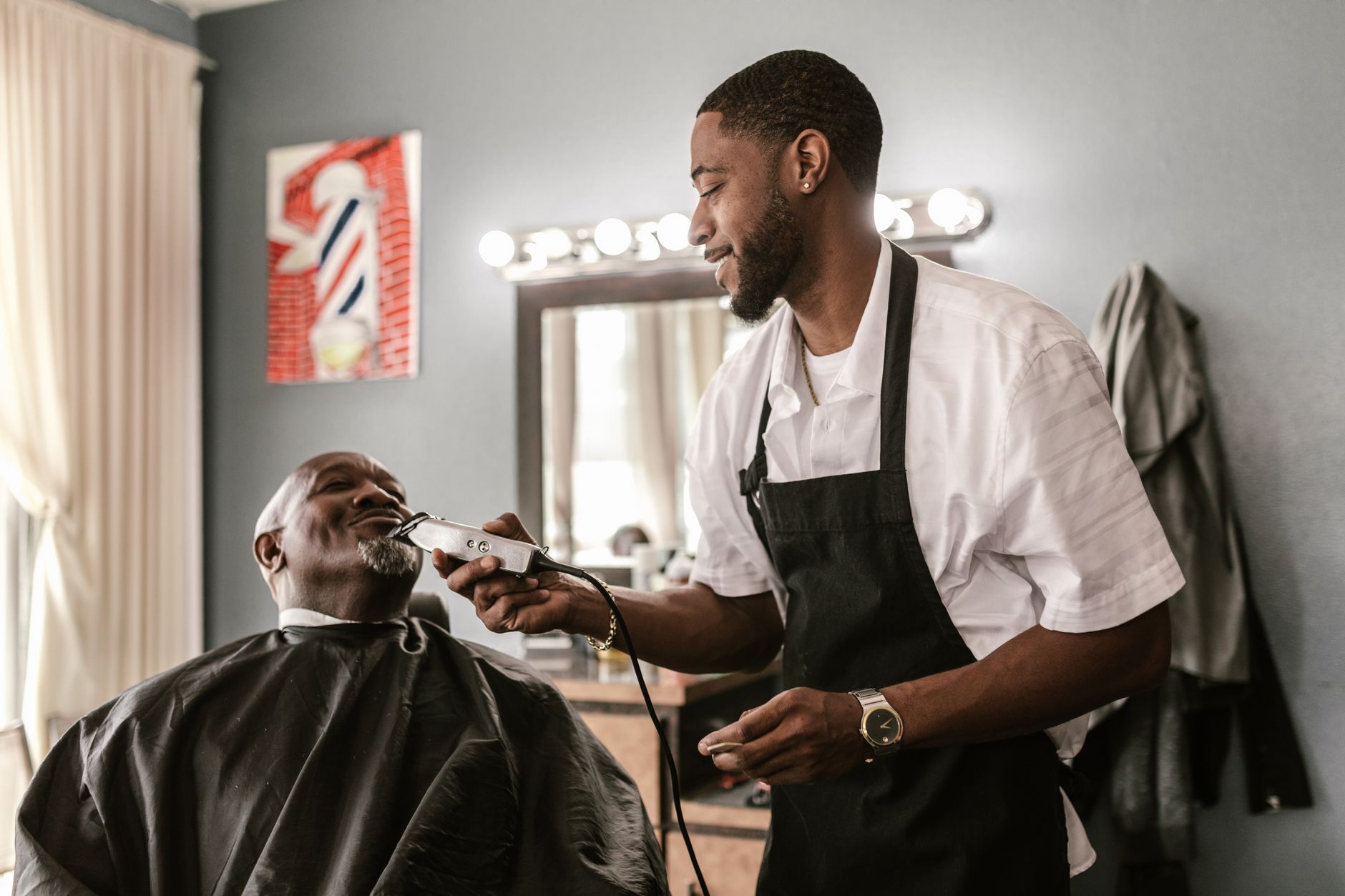 barber portrait in apron