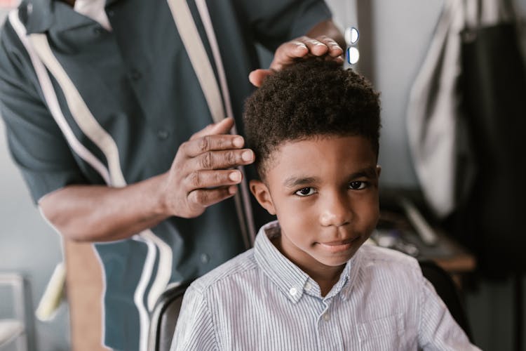 Kid Having His Haircut