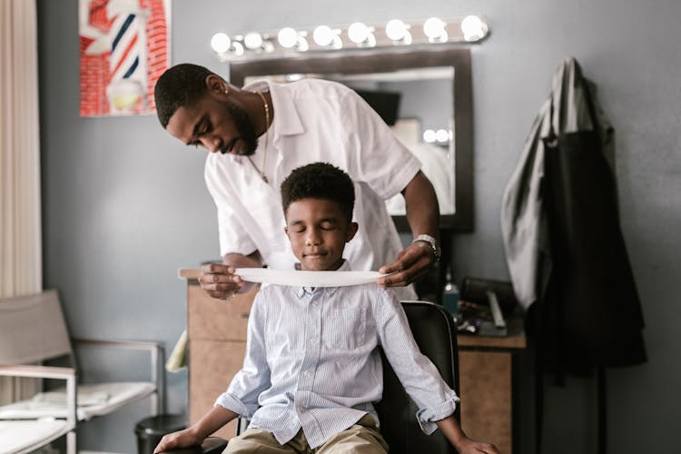 Boy Getting A Haircut