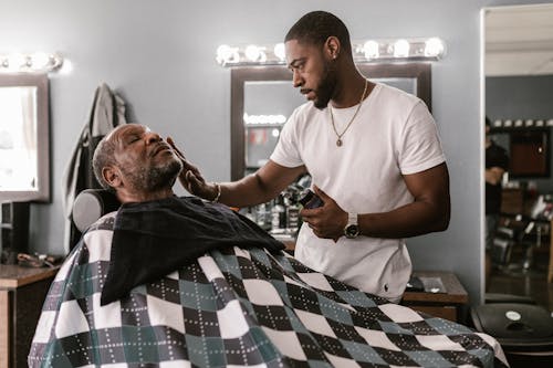 A Man at a Barber